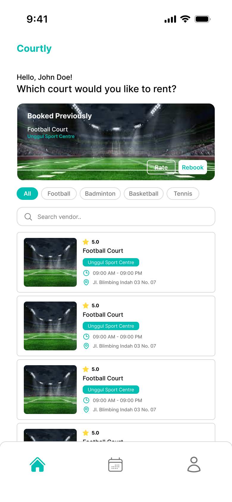 Courtly App Screenshot